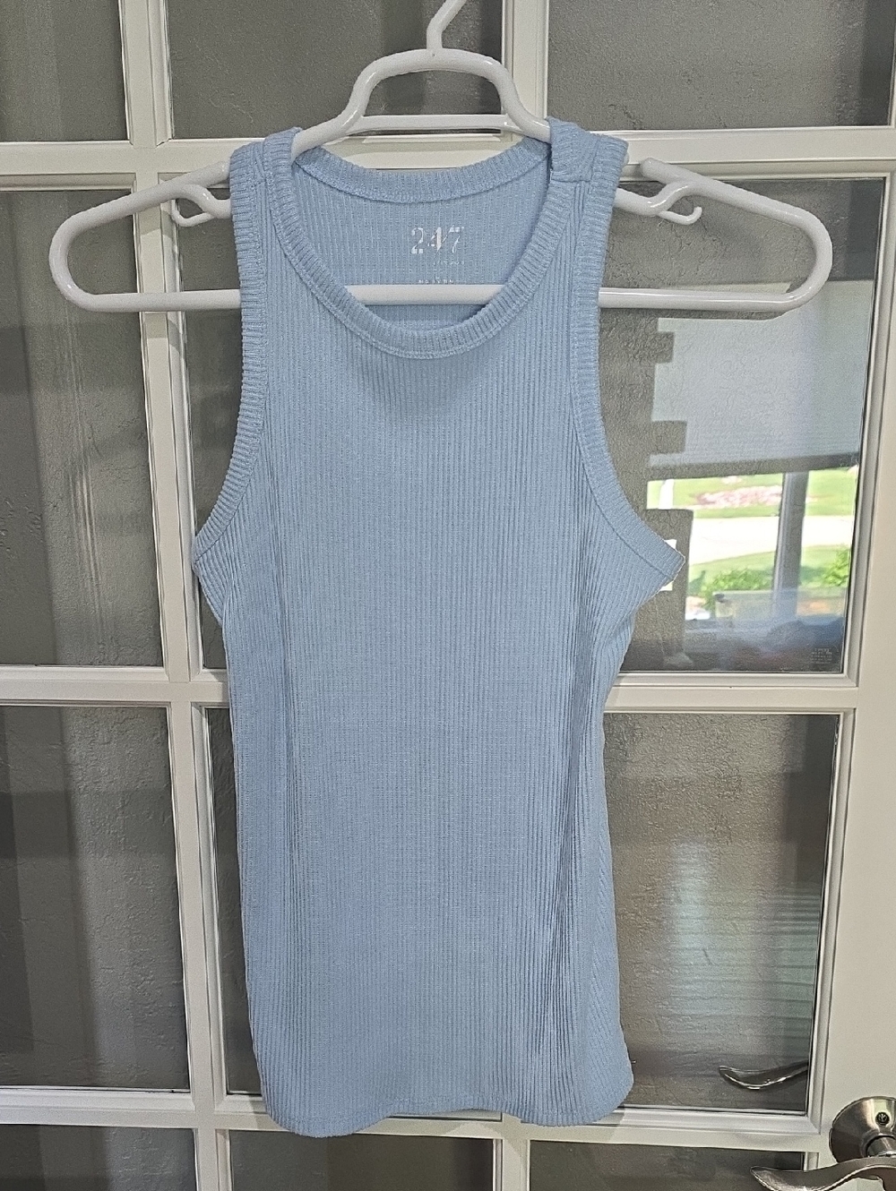 24/7 Maurices Casual Ribbed Tank Top - Light Blue